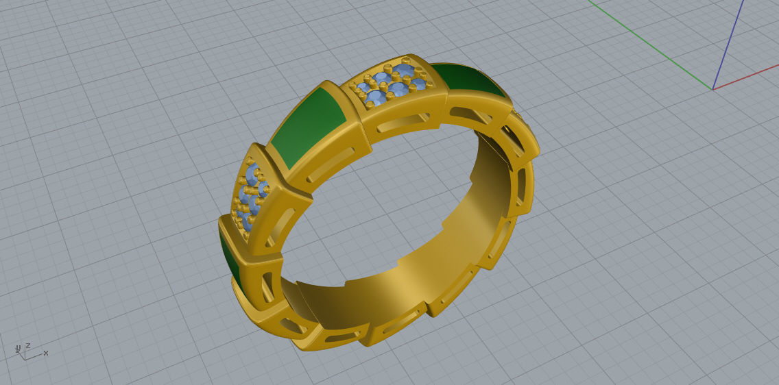 Serpenti Ring 3d Print Model C42 3D print model_5