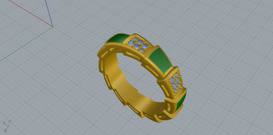 Serpenti Ring 3d Print Model C42 3D print model_7