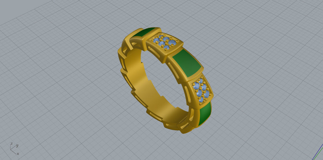 Serpenti Ring 3d Print Model C42 3D print model_9