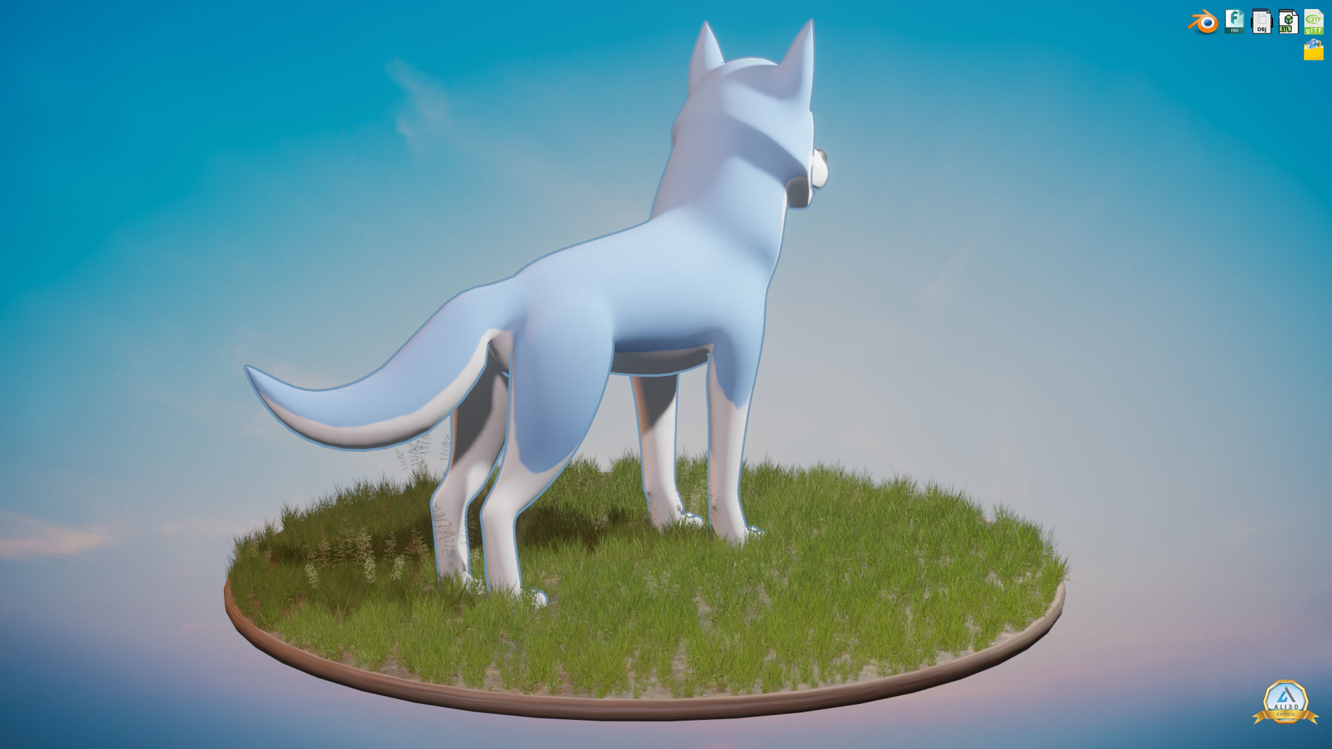Stylized Husky  Low-poly 3D model_3
