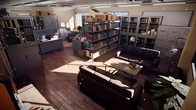 Lawyers Office - Environment for Crime Noir and Drama Low-poly 3D model