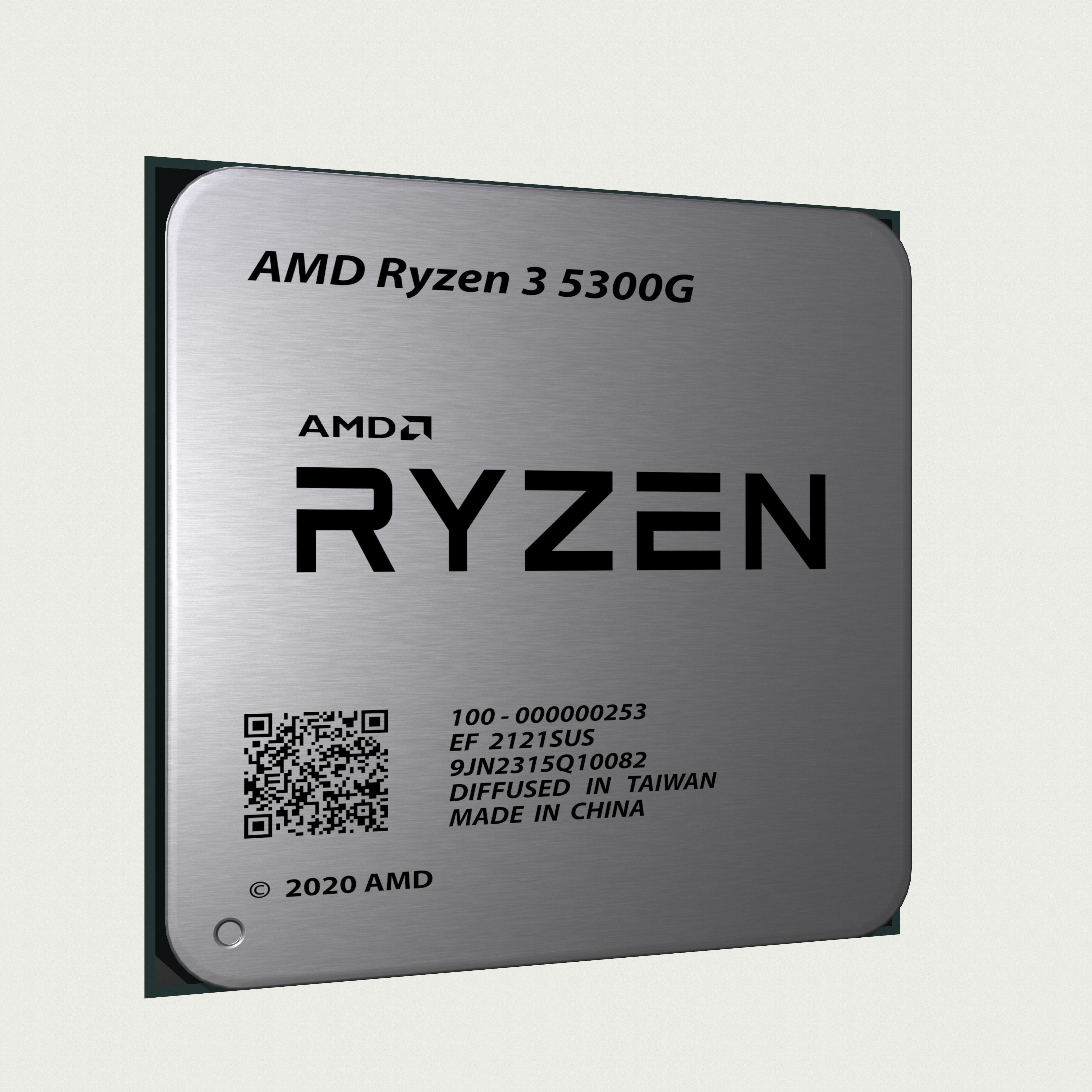 CPU AMD Ryzen 3 5300GE Low-poly 3D model_8