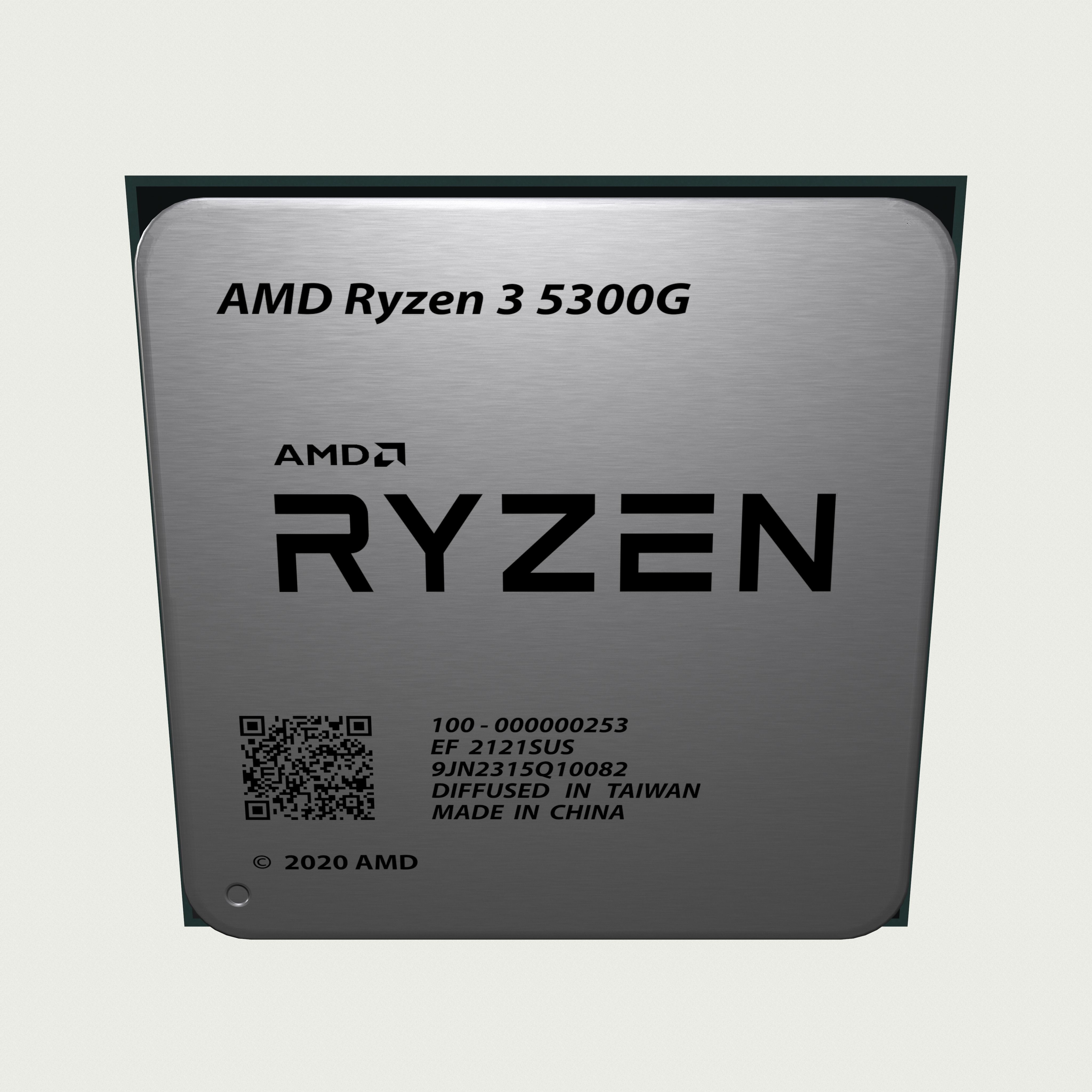 CPU AMD Ryzen 3 5300GE Low-poly 3D model_7