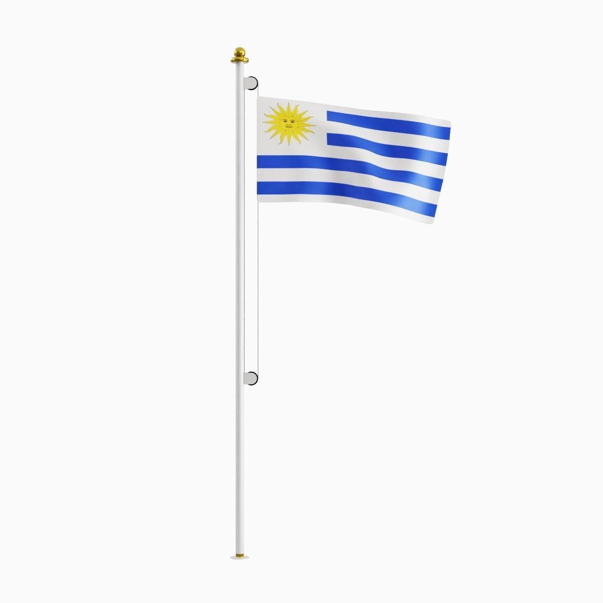 Flag of the Uruguay Low-poly 3D model_3