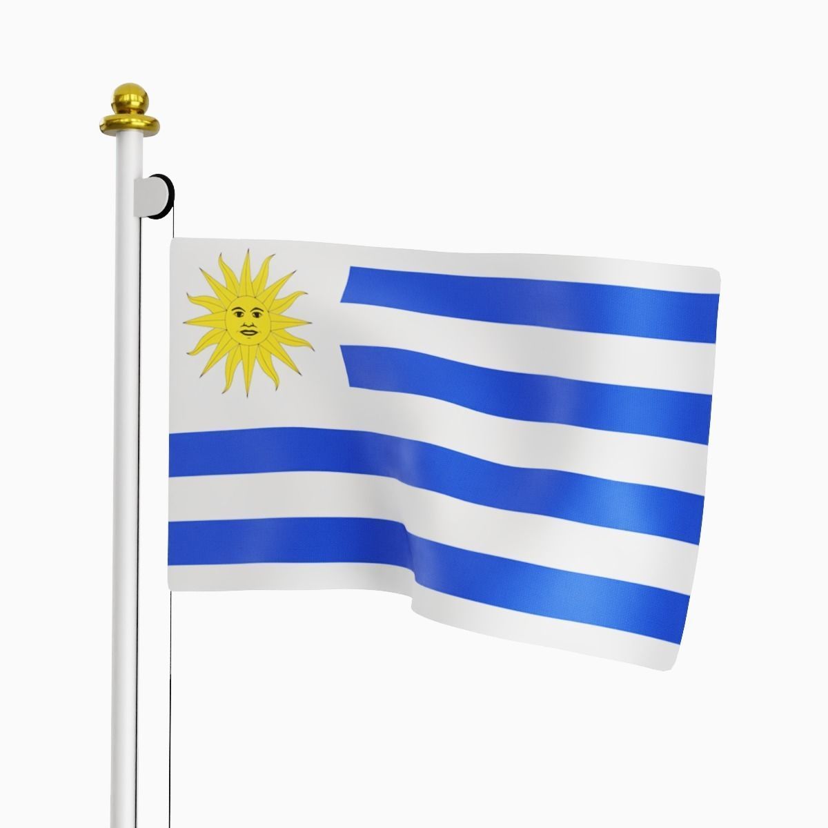 Flag of the Uruguay Low-poly 3D model_1