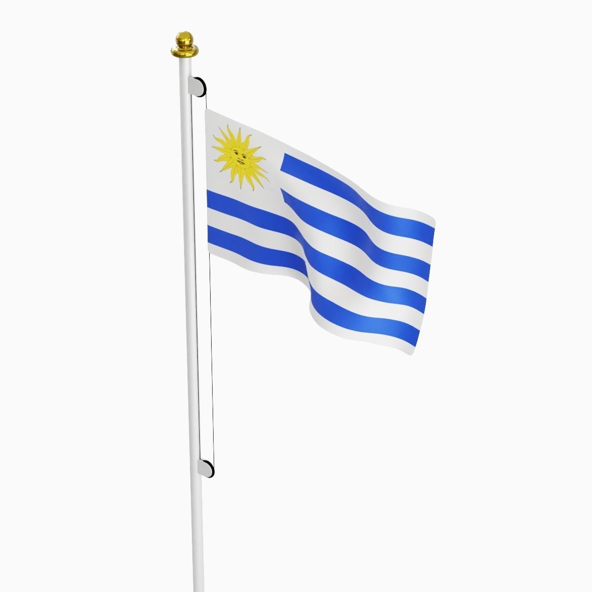 Flag of the Uruguay Low-poly 3D model_2