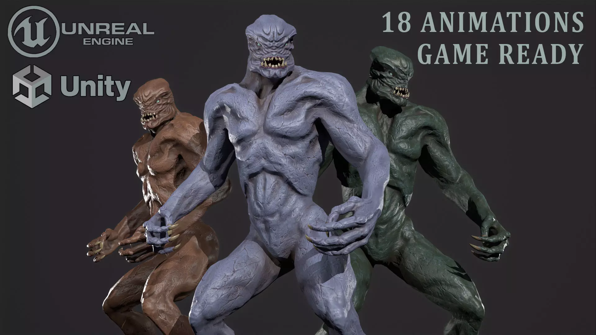 Alien Monster Low-poly 3D model_0