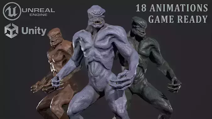 Alien Monster Low-poly 3D model
