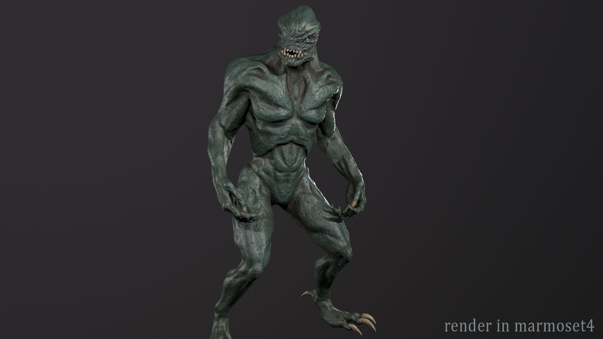 Alien Monster Low-poly 3D model_2