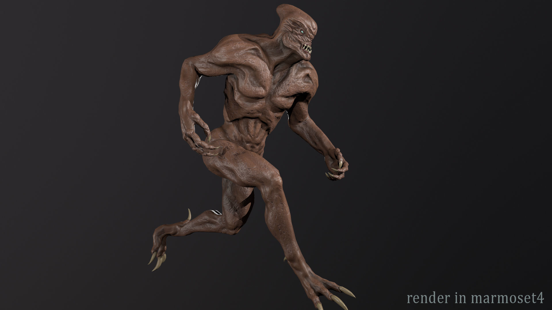 Alien Monster Low-poly 3D model_3