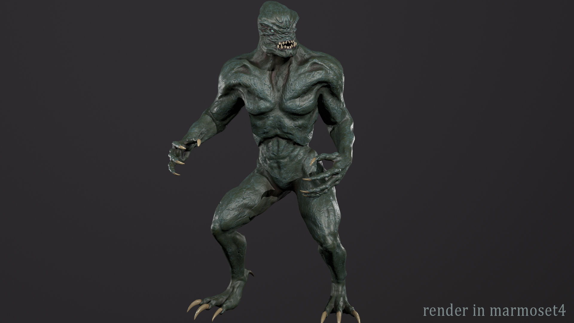 Alien Monster Low-poly 3D model_4