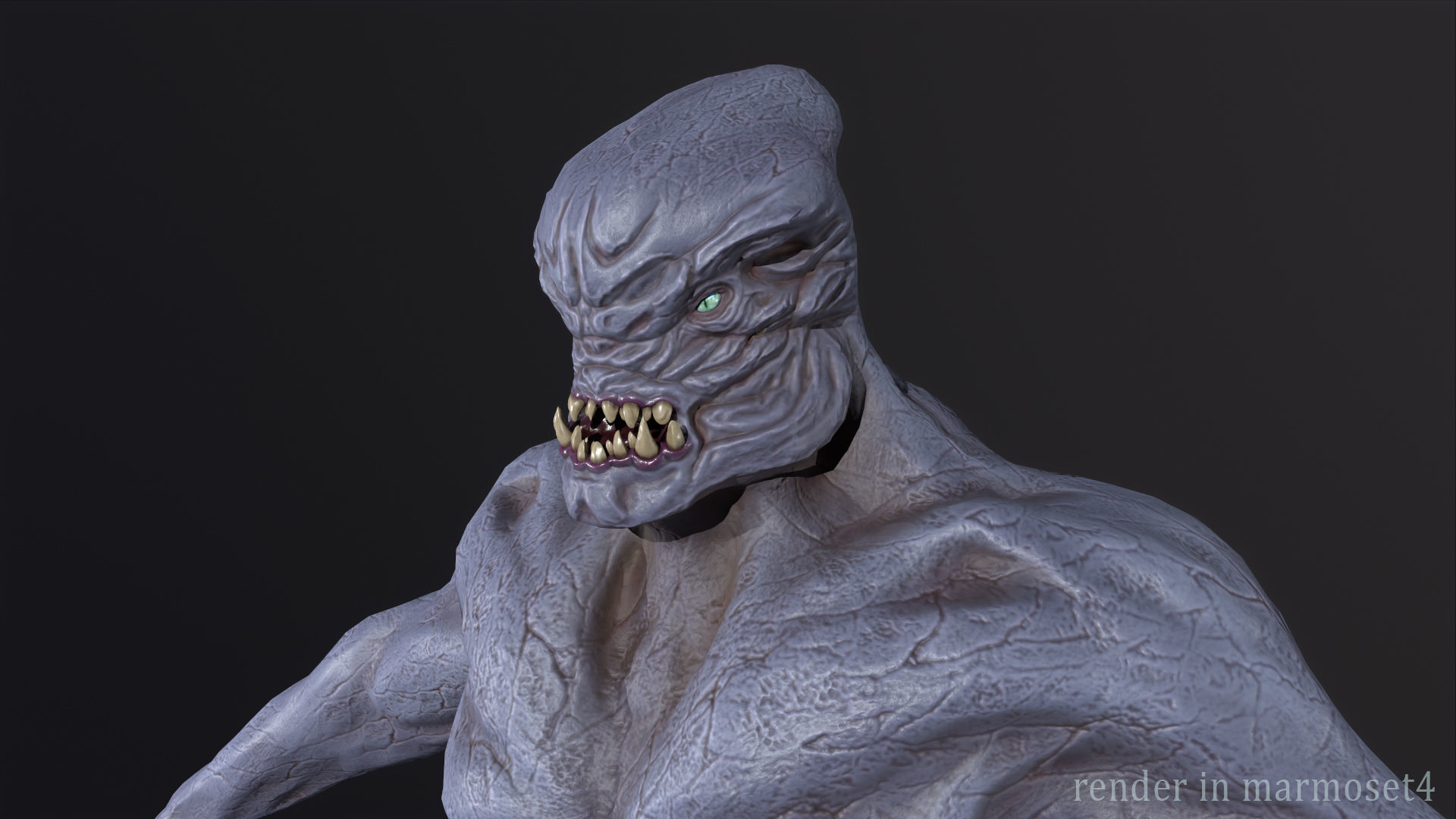 Alien Monster Low-poly 3D model_8