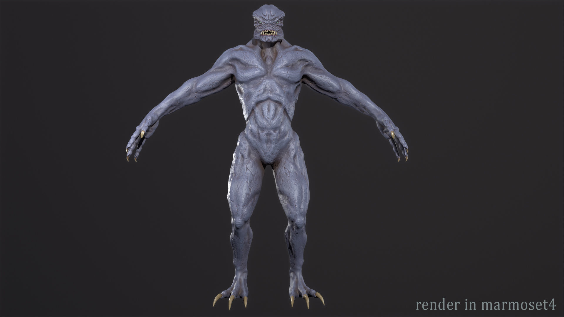 Alien Monster Low-poly 3D model_7