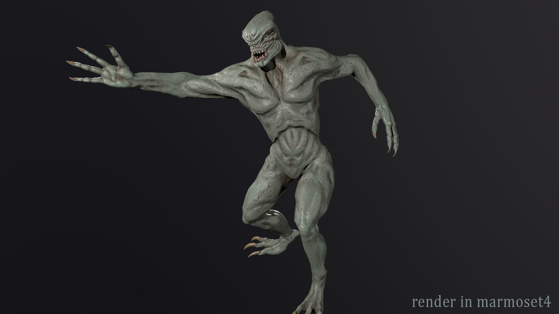 Alien Monster Low-poly 3D model_6