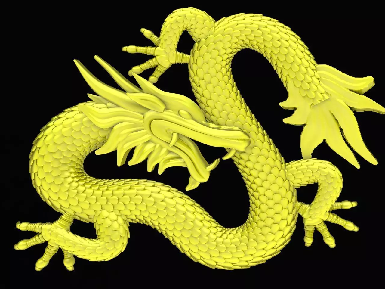 Fengshui Zodiac Chinese Dragon Pendant 4563A 3D print model
