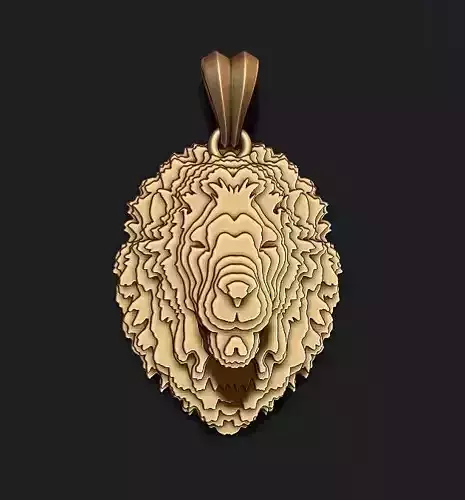 sliced Lion pendant v2
