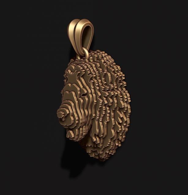 sliced Lion pendant v2 3D print model_3