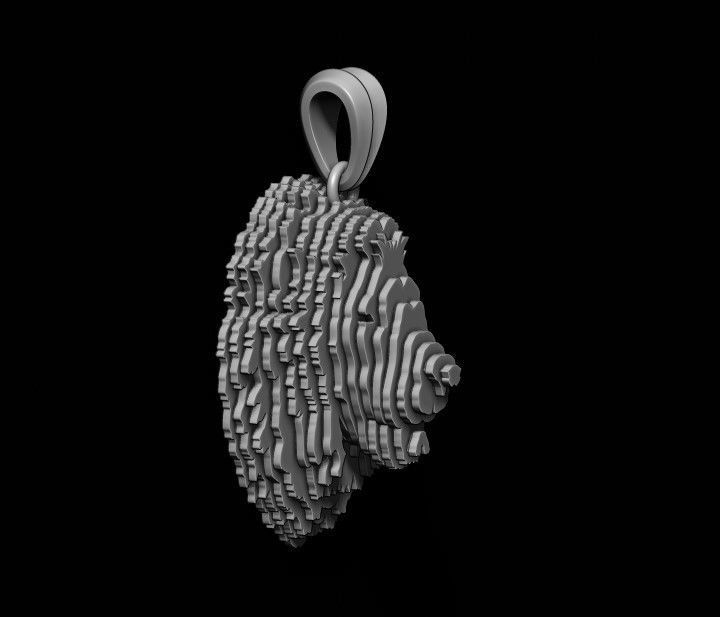 sliced Lion pendant v2 3D print model_5