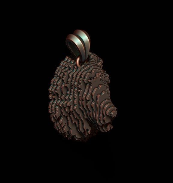 sliced Lion pendant v2 3D print model_8