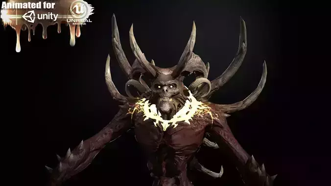 DemonBoss 1 for pack Low-poly 3D model