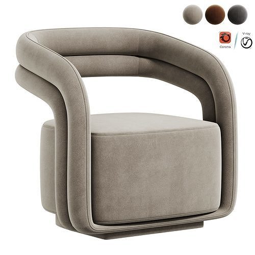  Mia Lounge Chair Low-poly 3D model