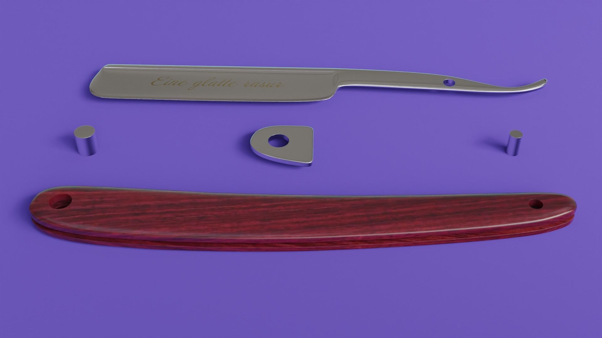 Straight razor 3D model_4
