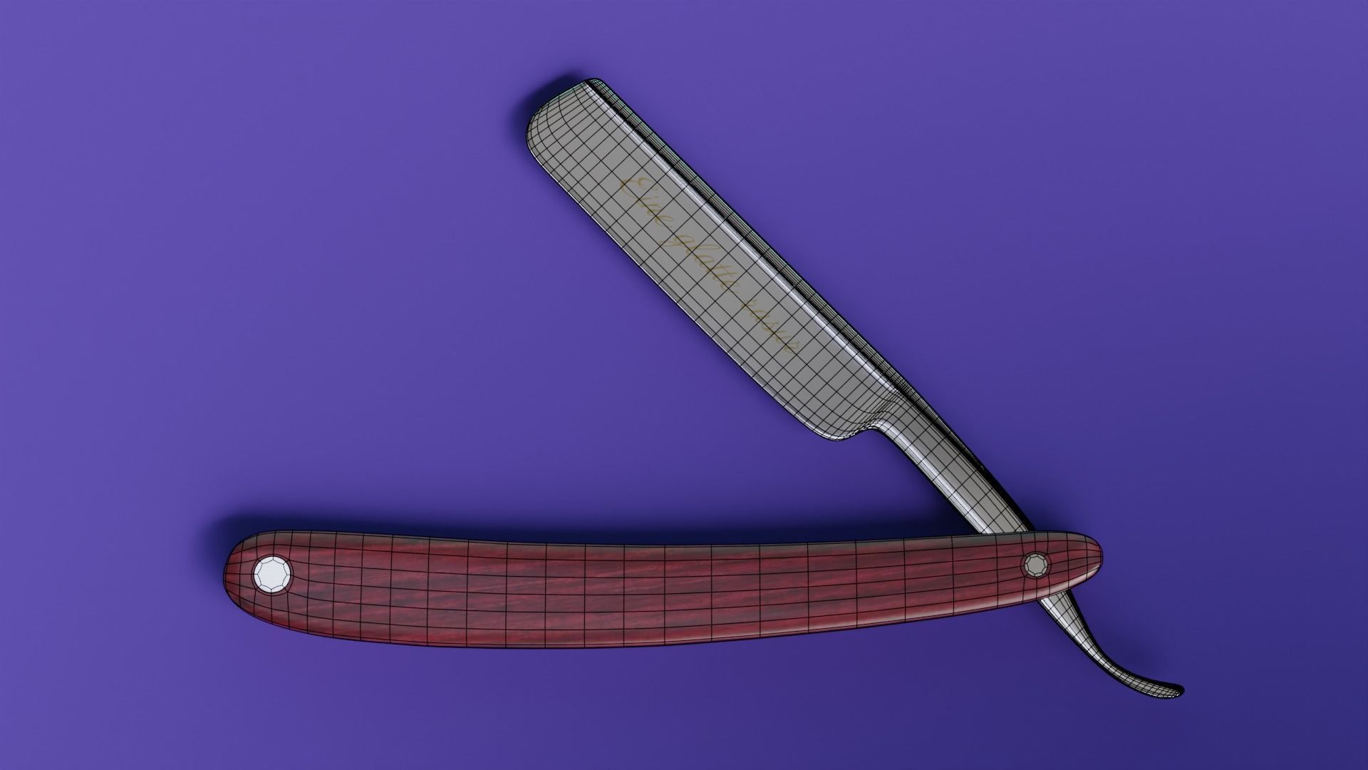Straight razor 3D model_2
