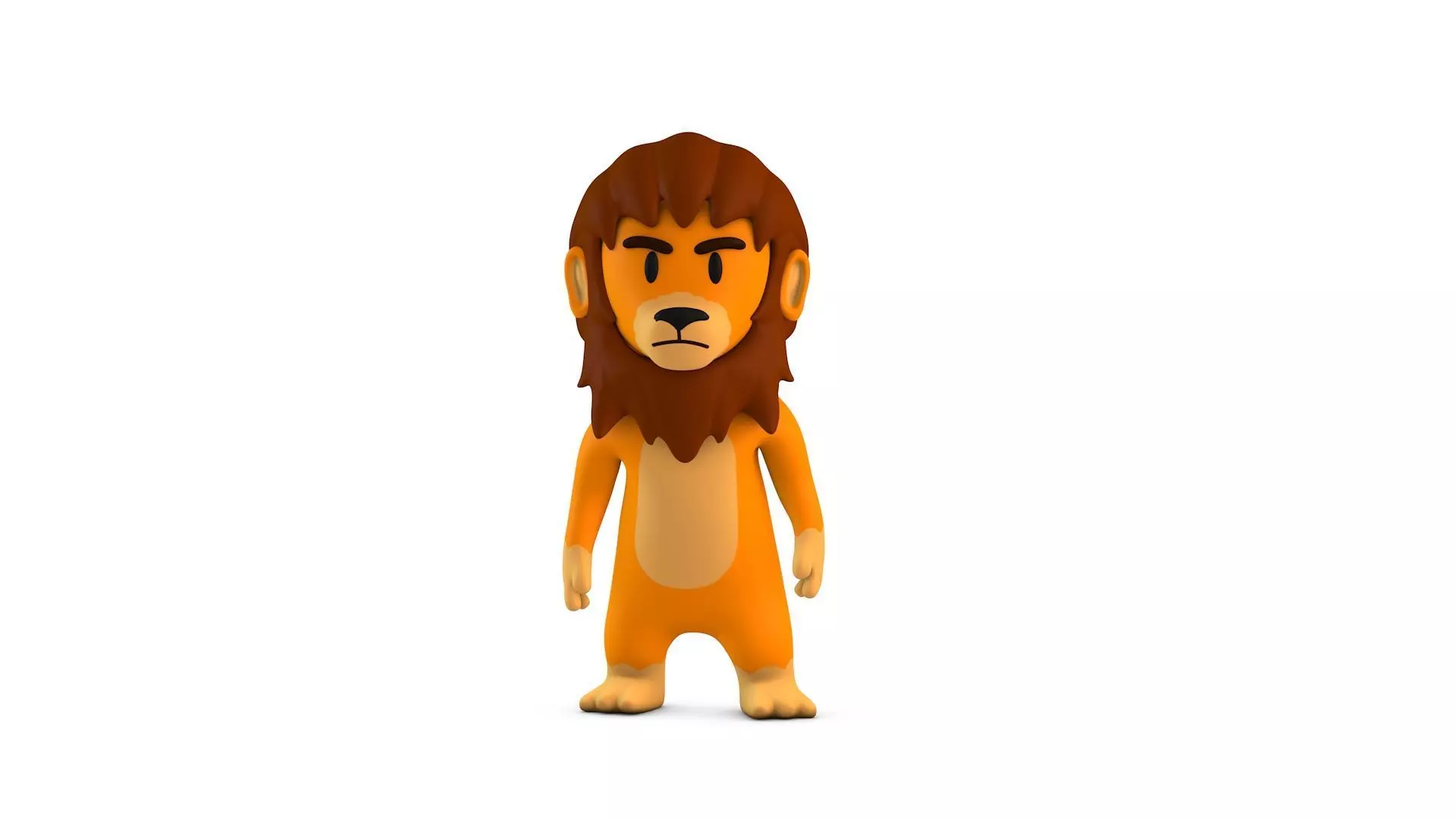 Cartoon Lion Character Low-poly 3D model_0