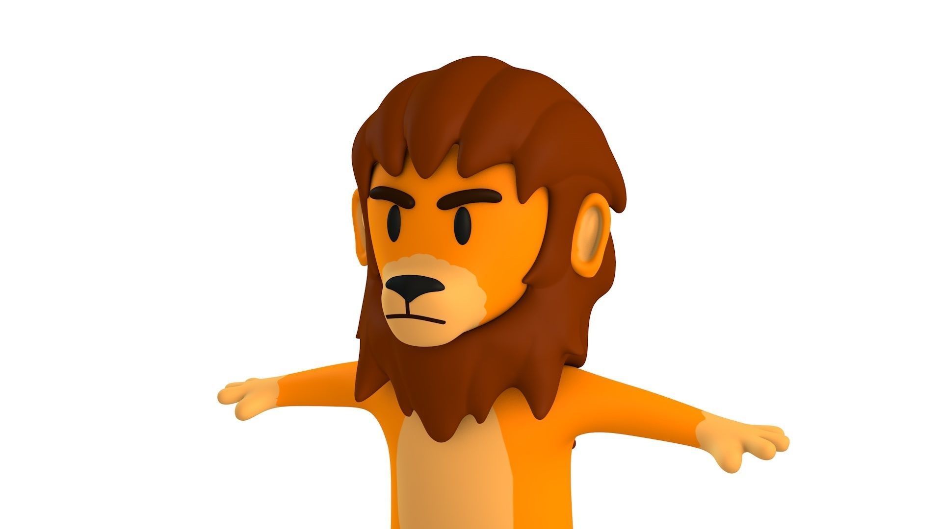 Cartoon Lion Character Low-poly 3D model_11