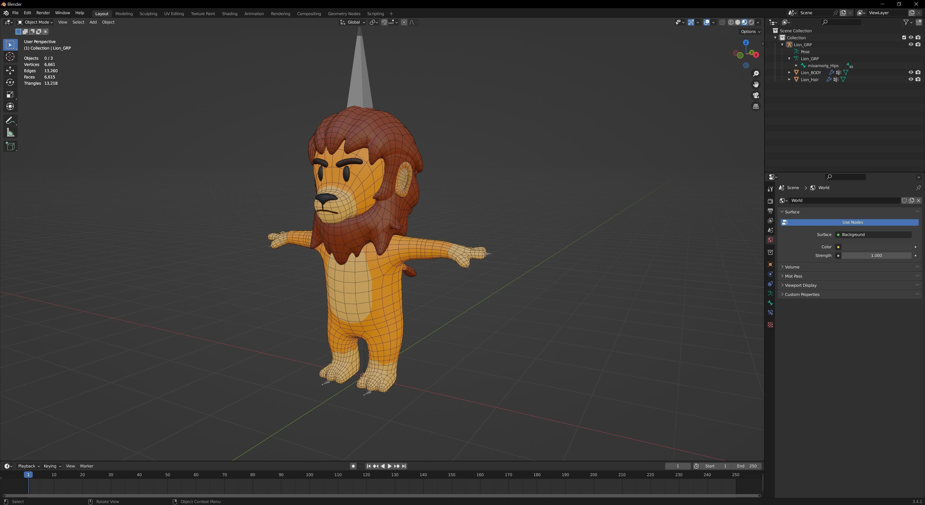 Cartoon Lion Character Low-poly 3D model_15