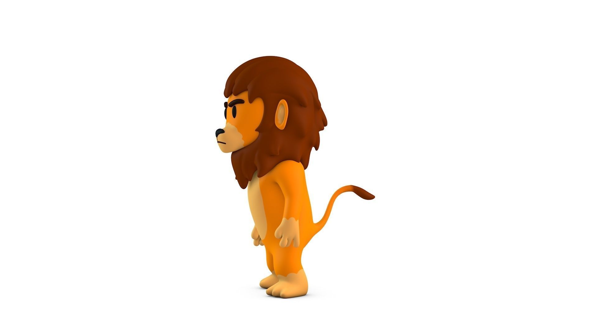 Cartoon Lion Character Low-poly 3D model_2