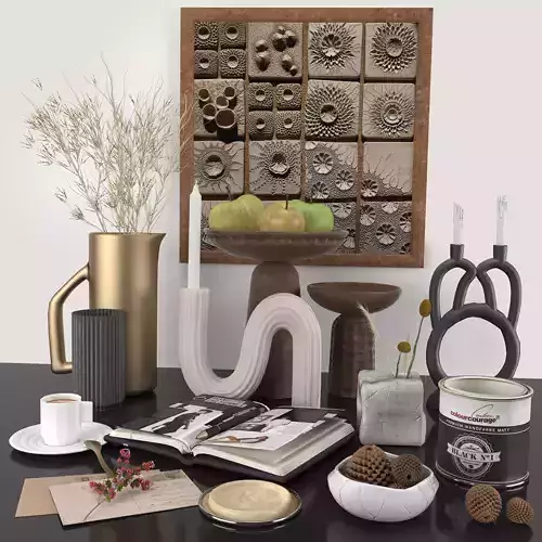 decorative set with dried flowers