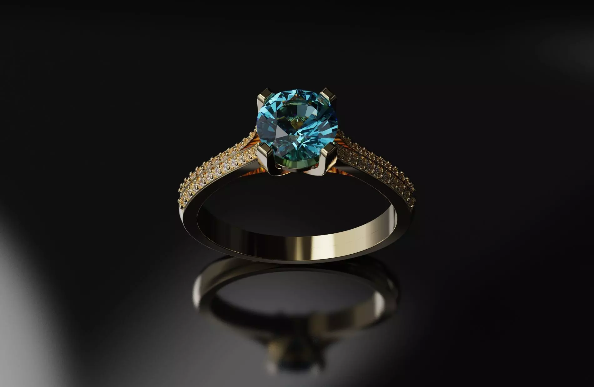 Diamond ring Free 3D print model