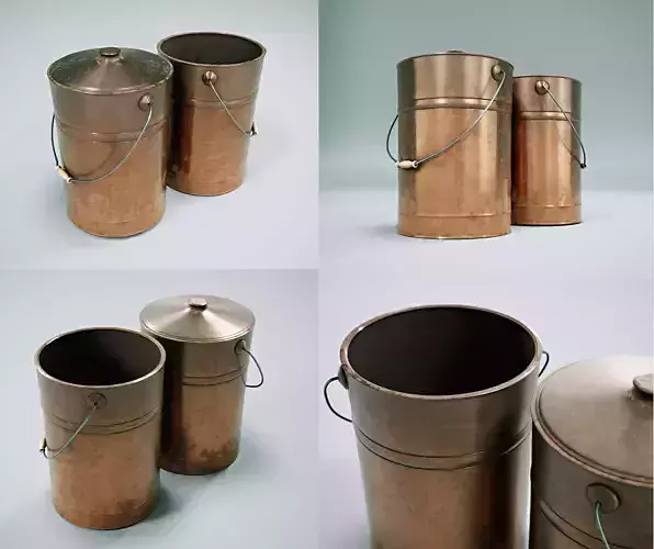 Galvanized Metal Bucket 3D model