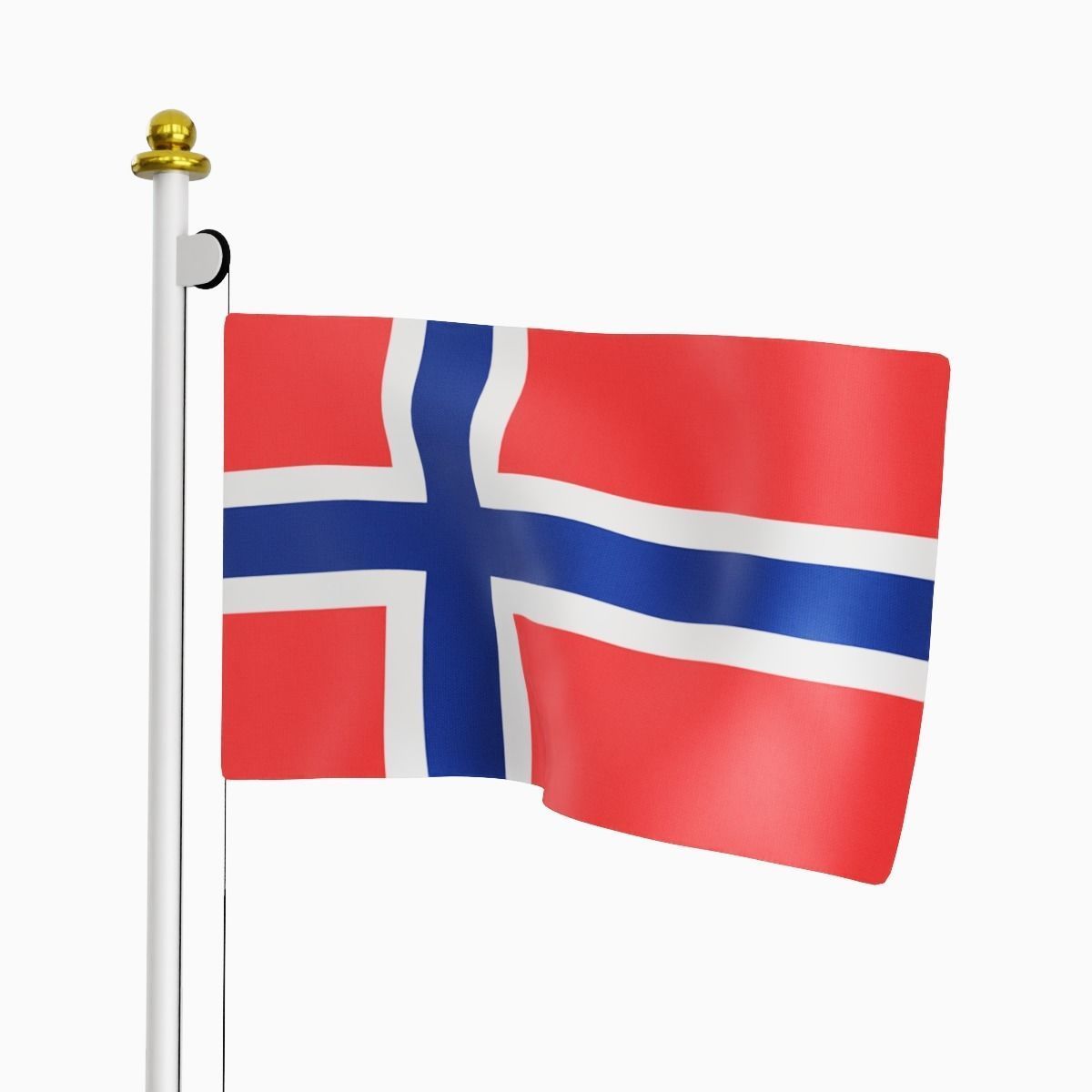 Flag of the Norway Low-poly 3D model_1