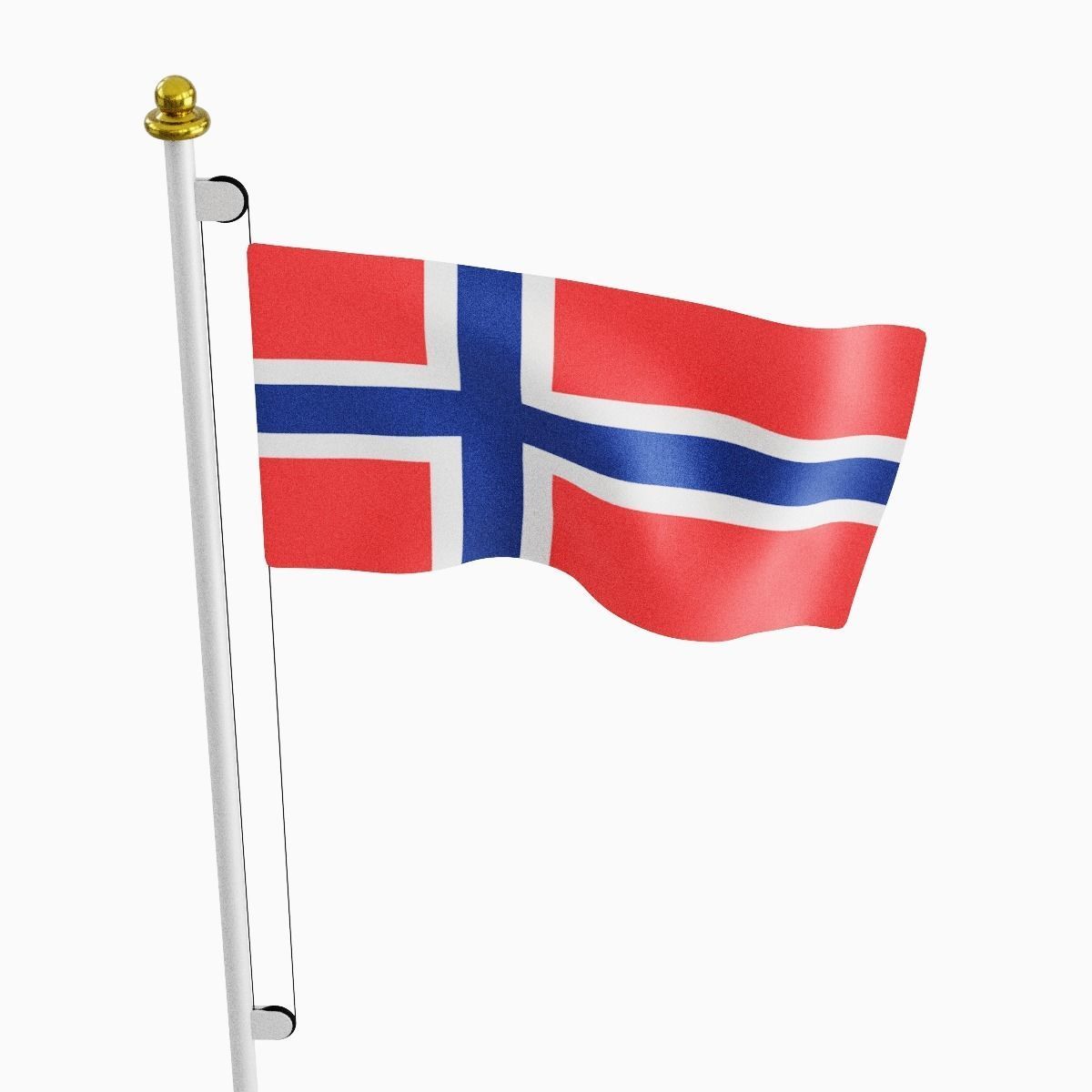 Flag of the Norway Low-poly 3D model_4