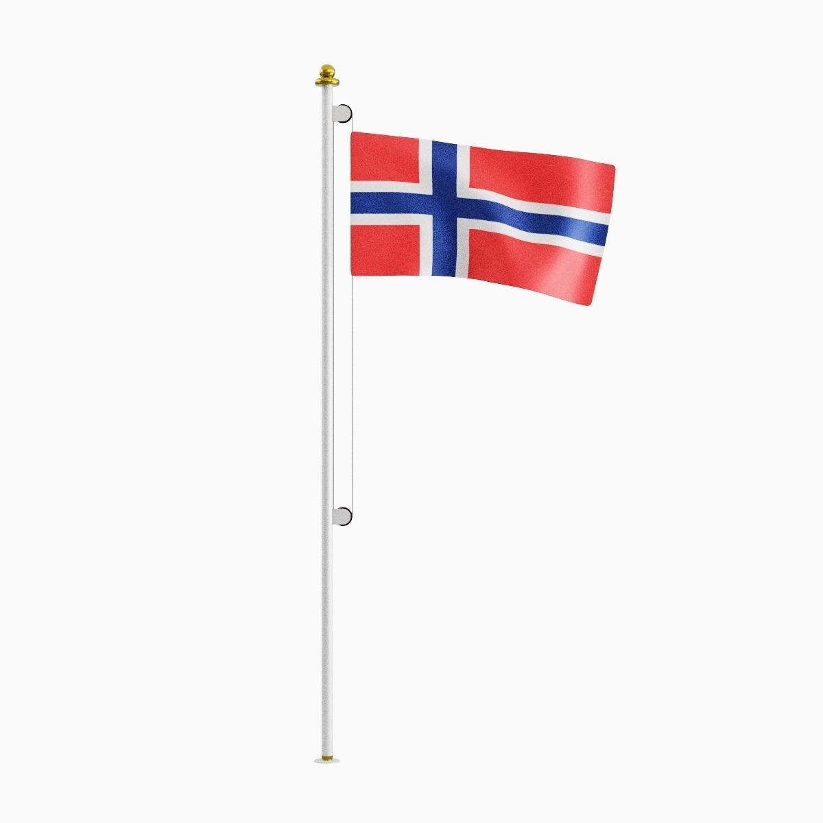 Flag of the Norway Low-poly 3D model_3