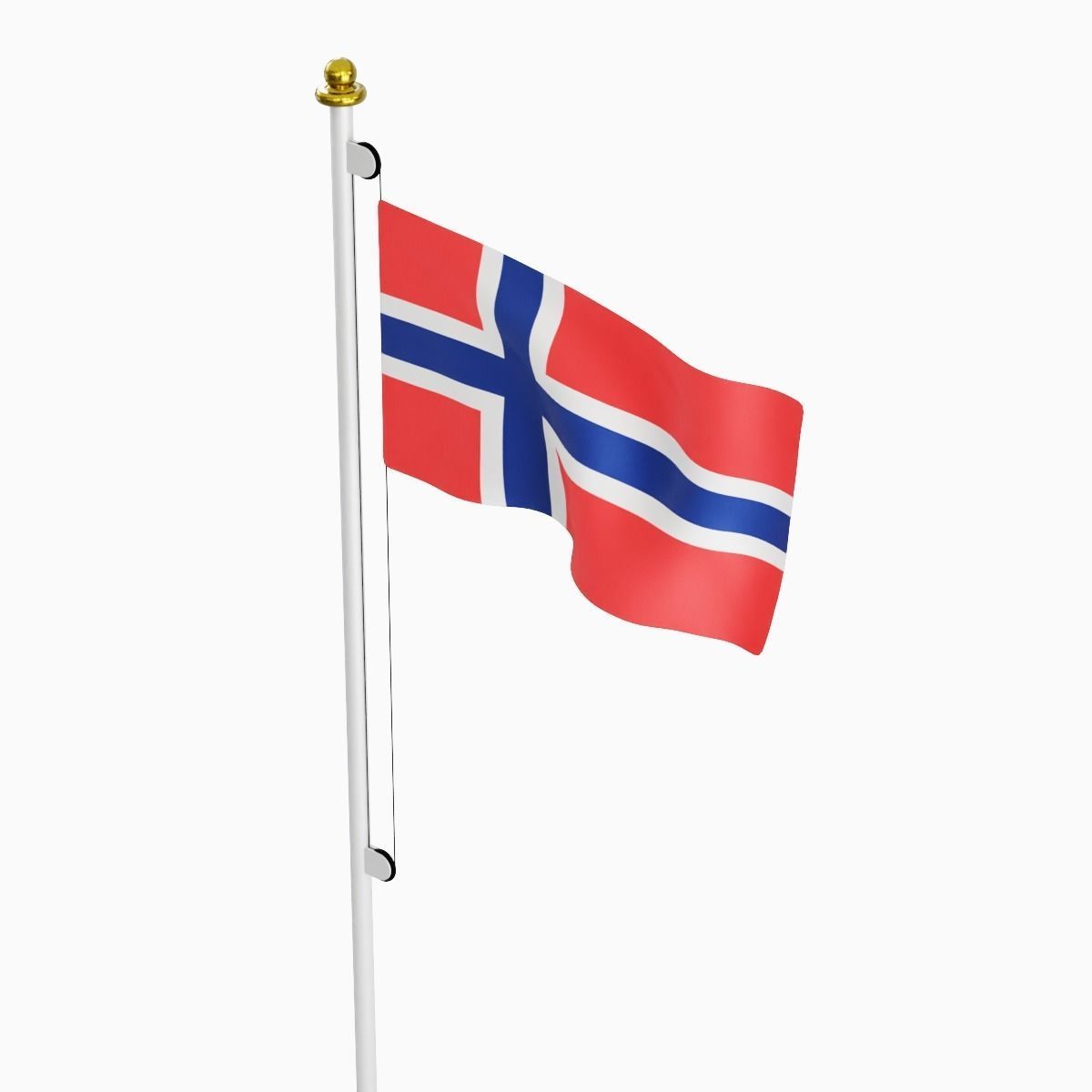 Flag of the Norway Low-poly 3D model_2