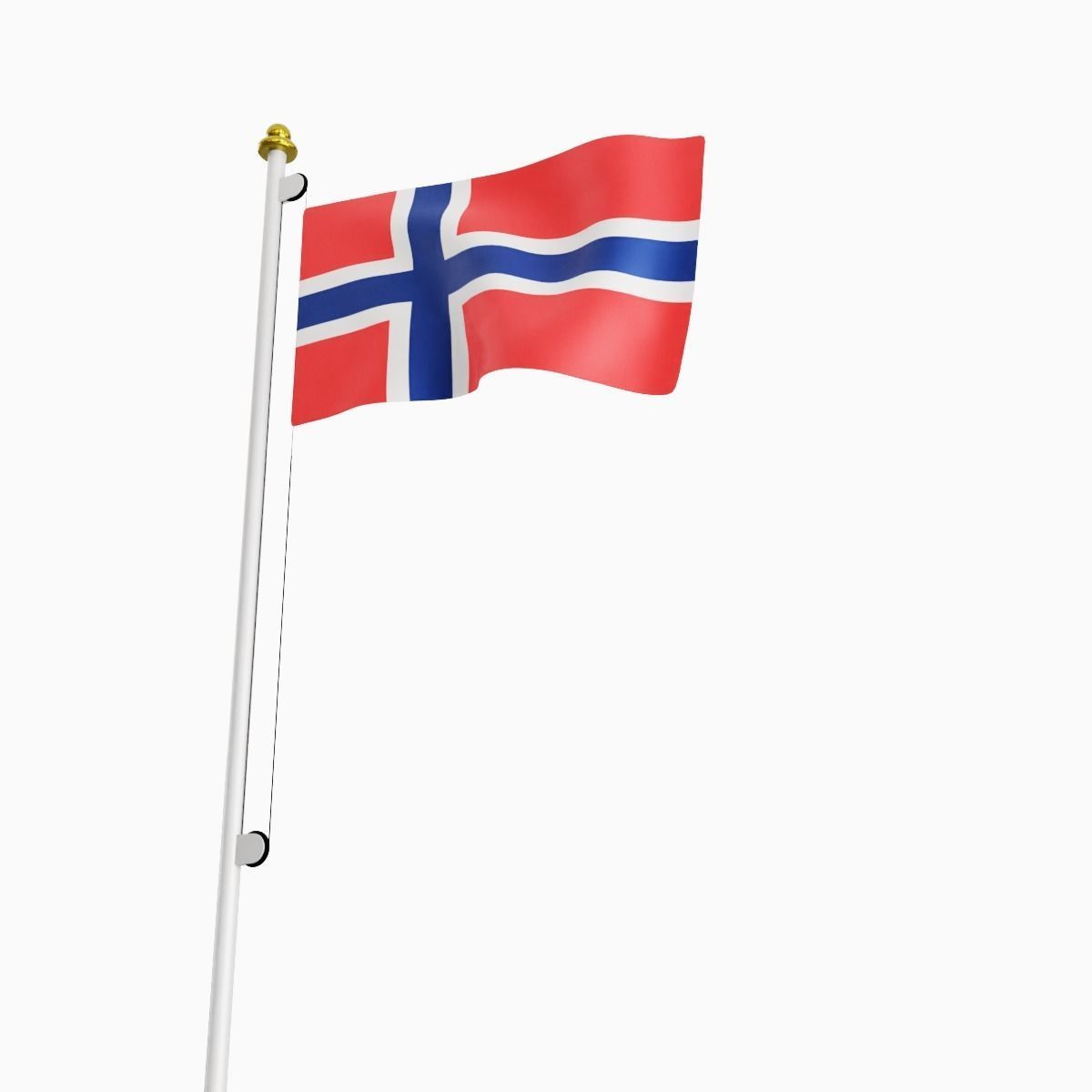 Flag of the Norway Low-poly 3D model_6