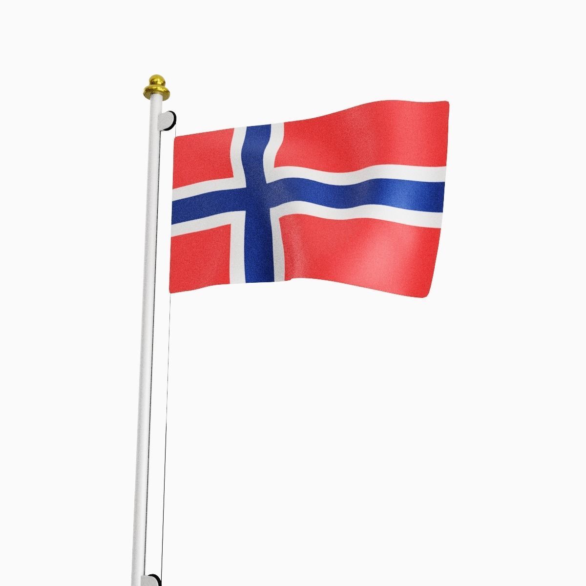 Flag of the Norway Low-poly 3D model_5