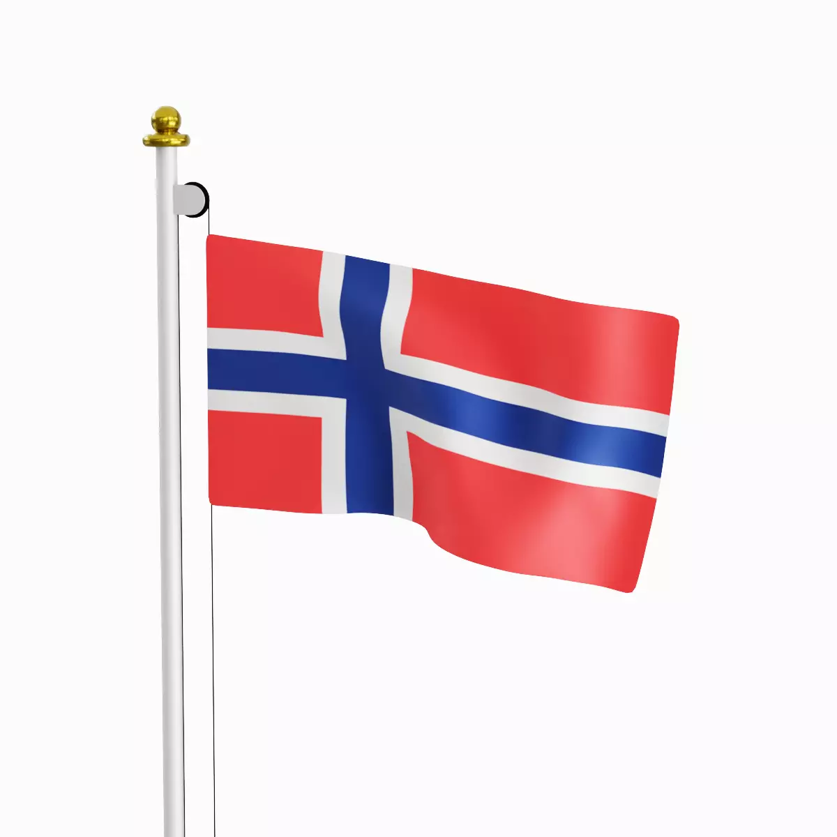 Flag of the Norway Low-poly 3D model_0
