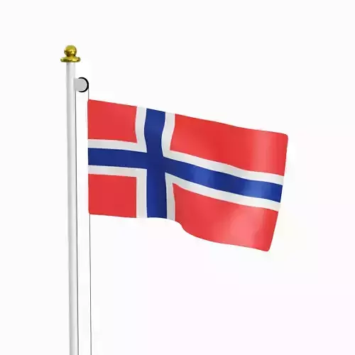 Flag of the Norway Low-poly 3D model