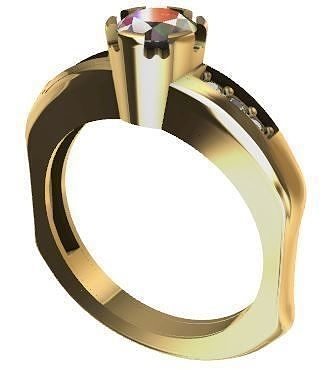 Women solitaire ring 3dm stl render detail 3D print model Free 3D print model