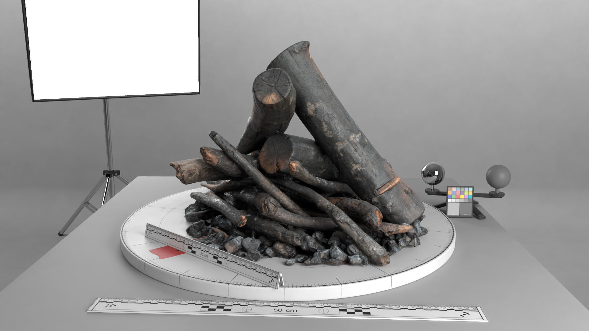 Campfire Scan Low-poly 3D model_7