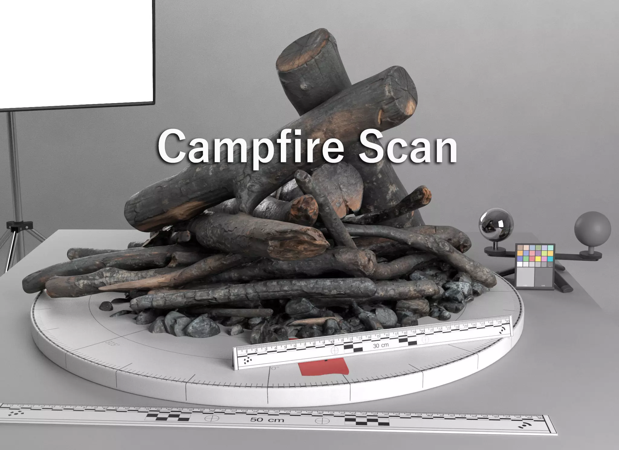 Campfire Scan Low-poly 3D model_0