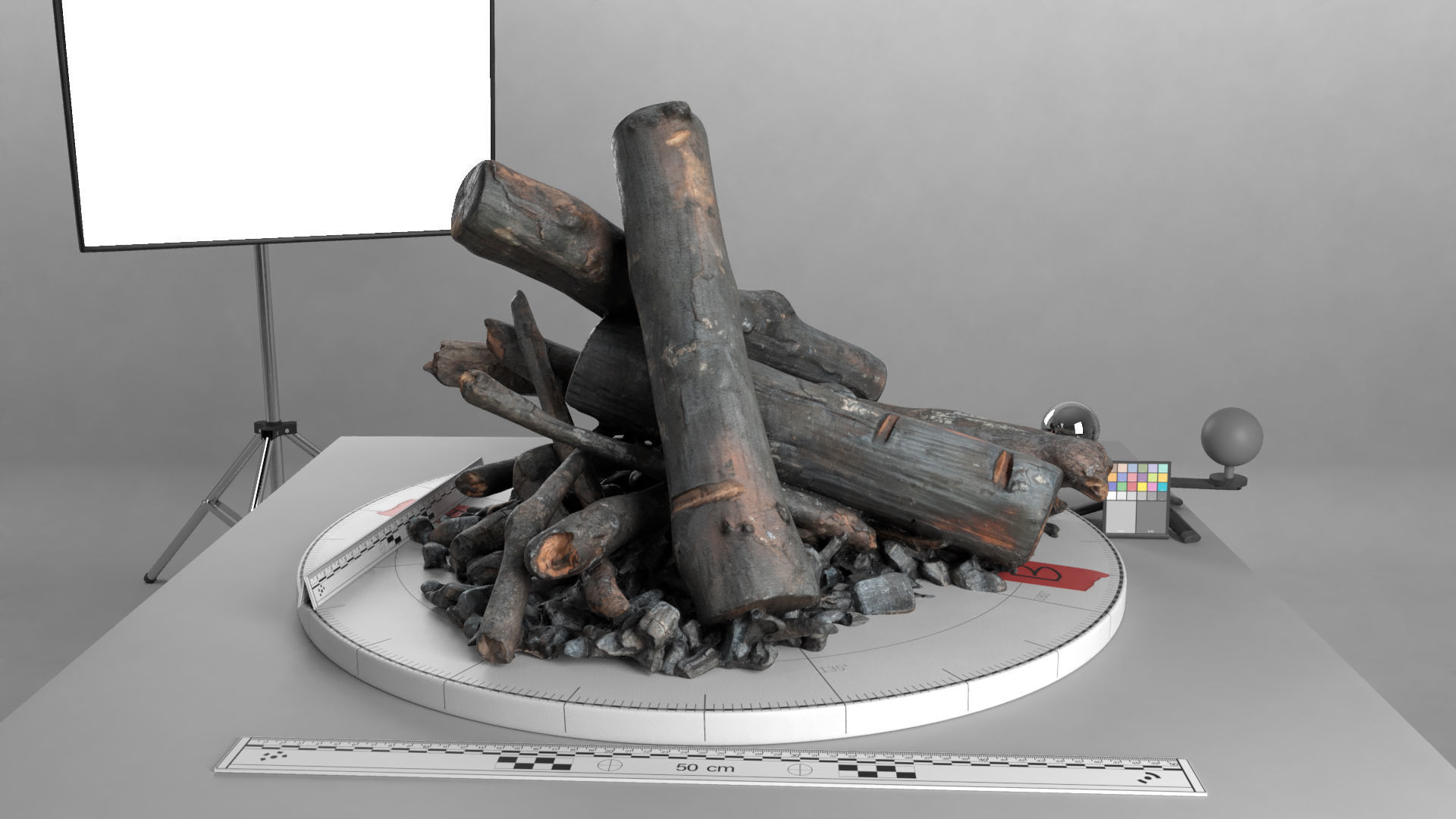 Campfire Scan Low-poly 3D model_6