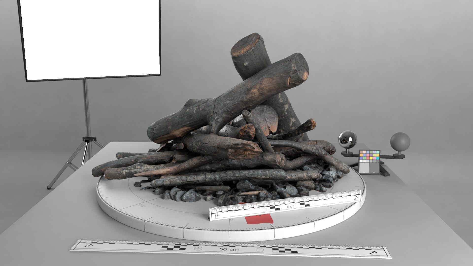 Campfire Scan Low-poly 3D model_2