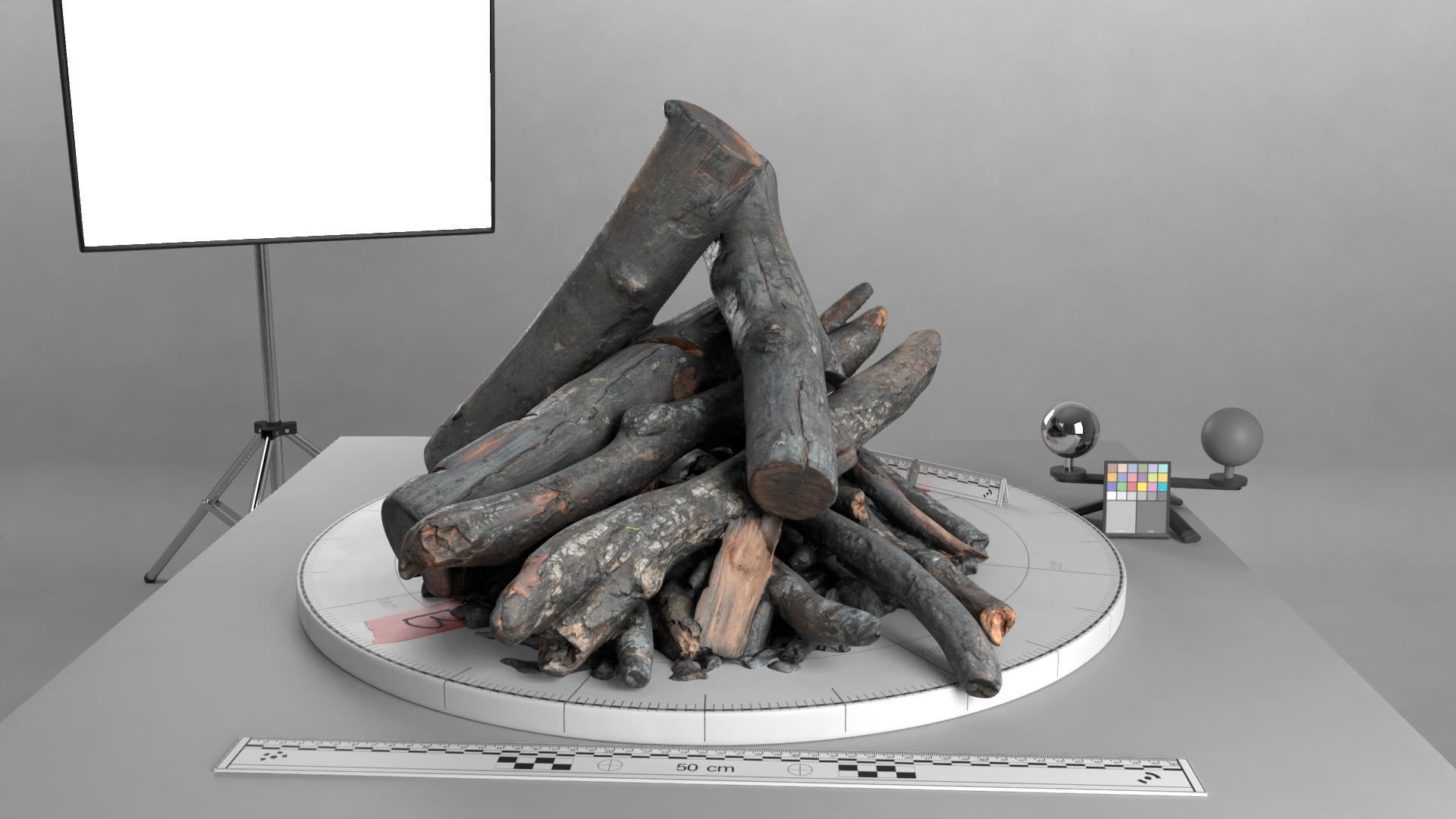 Campfire Scan Low-poly 3D model_4