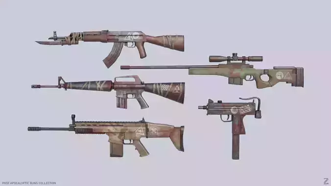Post apocalyptic guns collection 