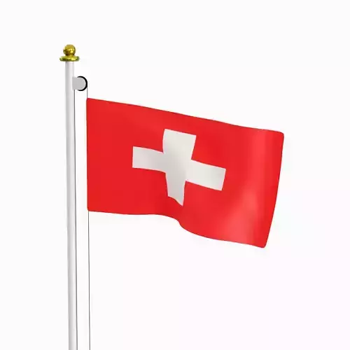 Flag of the Switzerland Low-poly 3D model